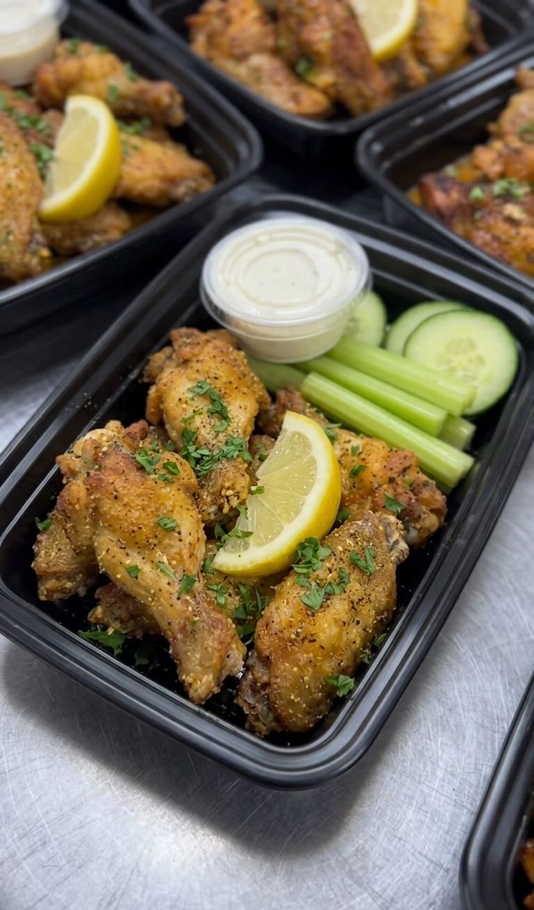 Lemon Pepper Wangz n Veggies