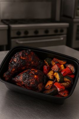 Sugar Free Jerk BBQ Chicken w/Veggie medley