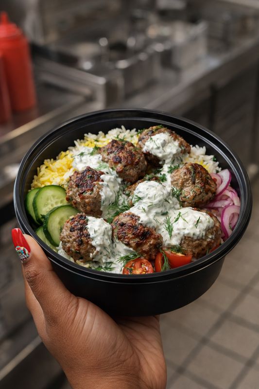Mediterranean Chicken Meatball bowl