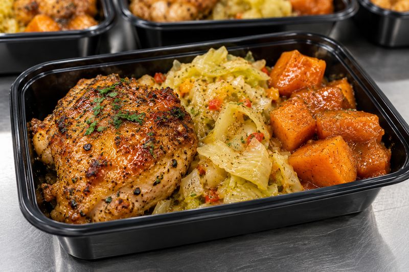 Ghoulish Glazed Chicken – Glazed Chicken with Smothered Cabbage & Sugar-Free Yams