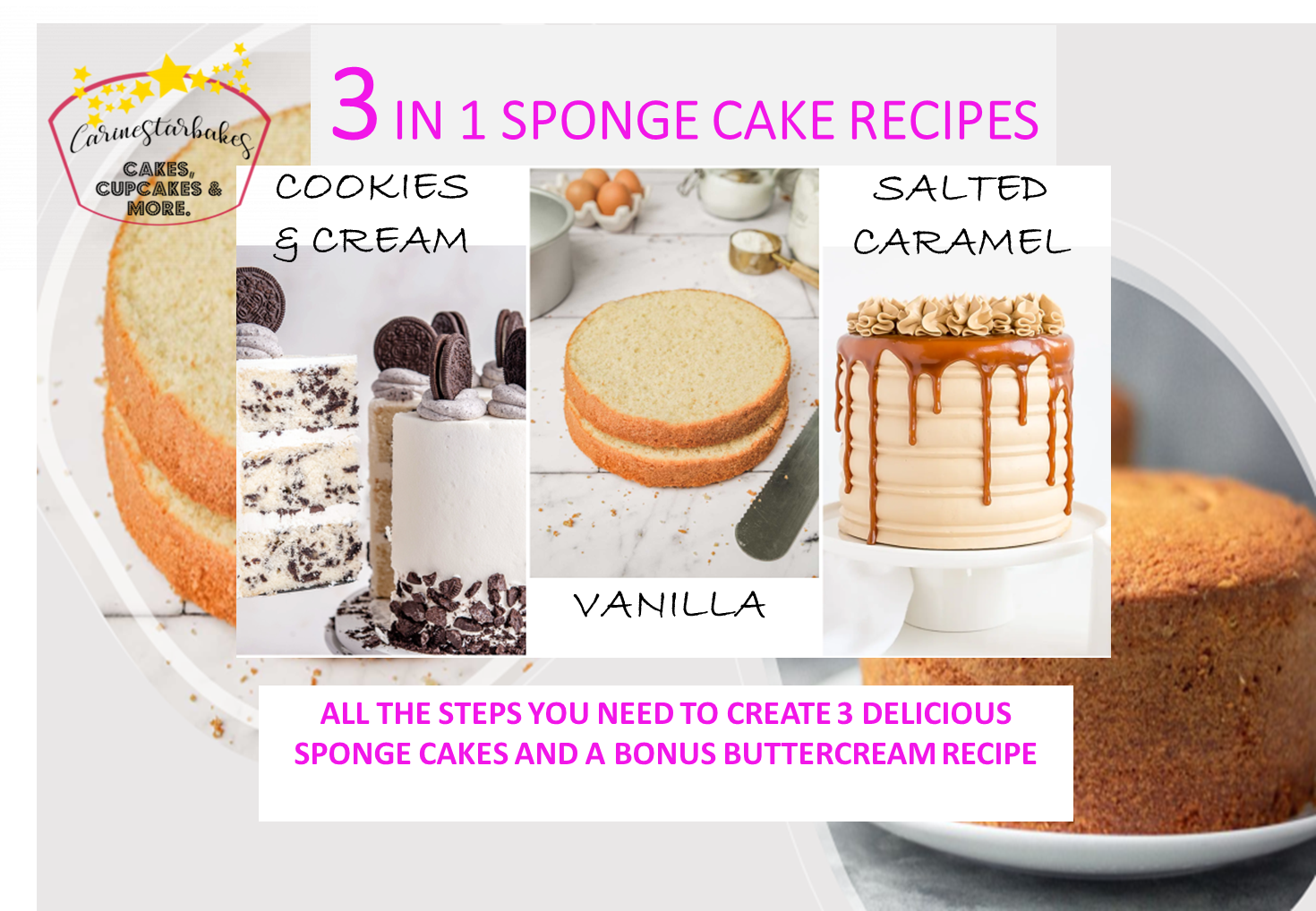 3 IN 1 SPONGE CAKE RECIPES