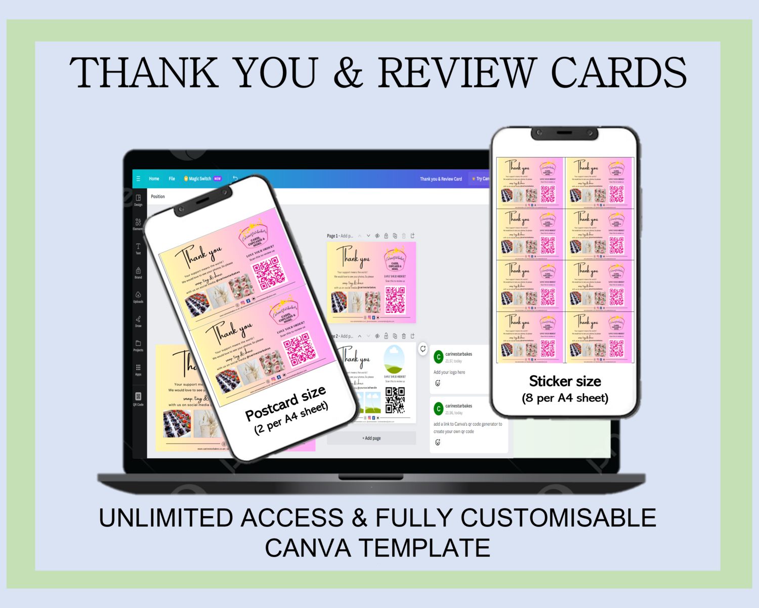 THANK YOU &amp; REVIEW CARDS