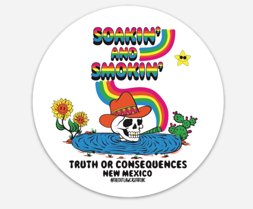 Soakin’ and Smokin’ Round Vinyl Sticker
