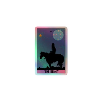 The Hermit Tarot Card Holographic Sticker