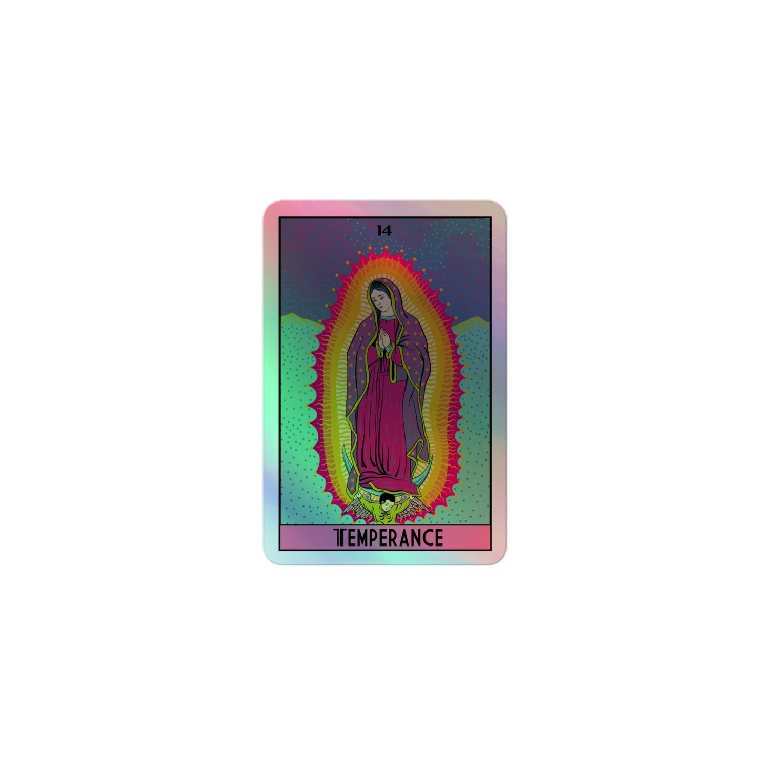 Temperance Tarot Card Holographic Sticker