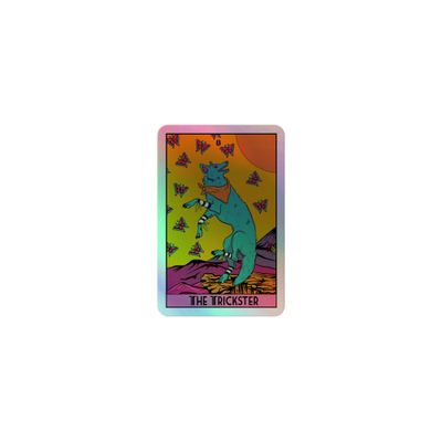 The Trickster Tarot Card Holographic Sticker