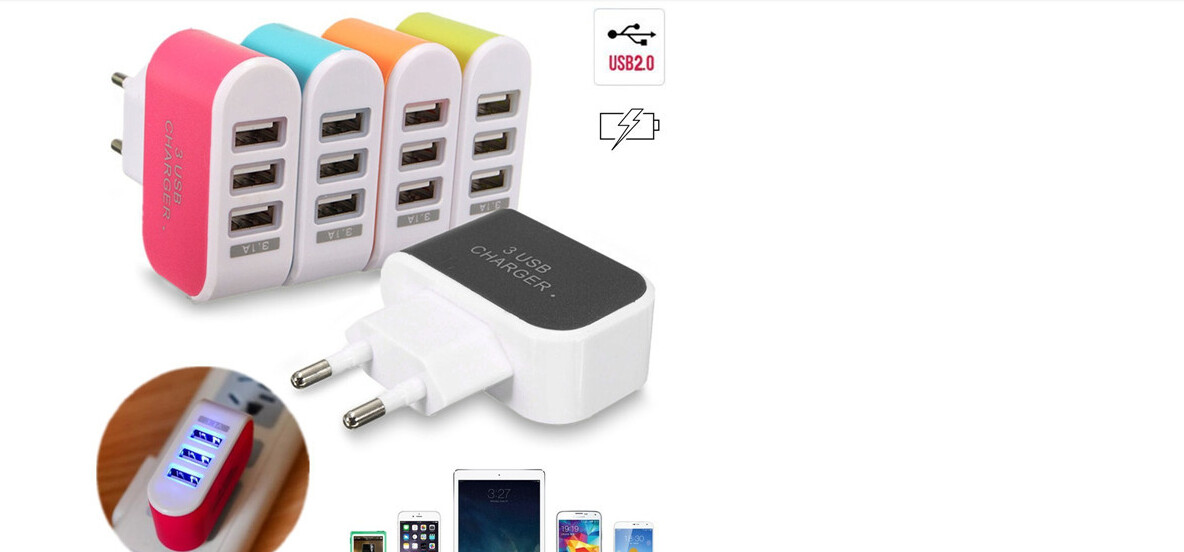 Prise mural chargeur adaptateur🔌 3 ports USB