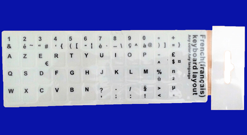 Autocollant Clavier AZERTY Français Blanc