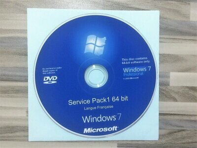 DVD Microsoft Windows 7 Pro 64 bit SANS LICENCE