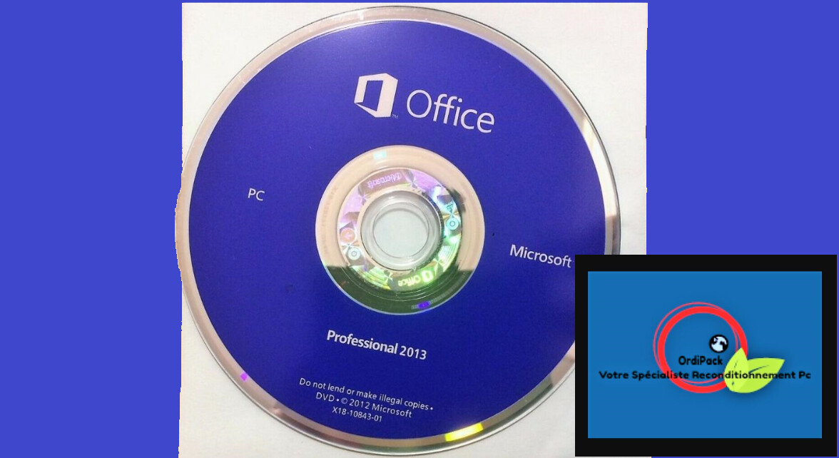 Microsoft® Office 2013 Professional 1Disc DVD 32/64bit No license Aucune licence