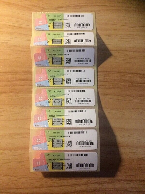 Licence autocollante sticker Microsoft Windows 7 Ultimate
