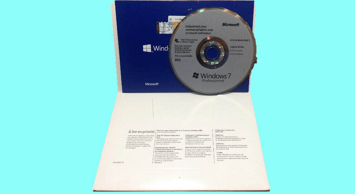 Licence clé Microsoft® Windows 7 Pro DVD 64 bit