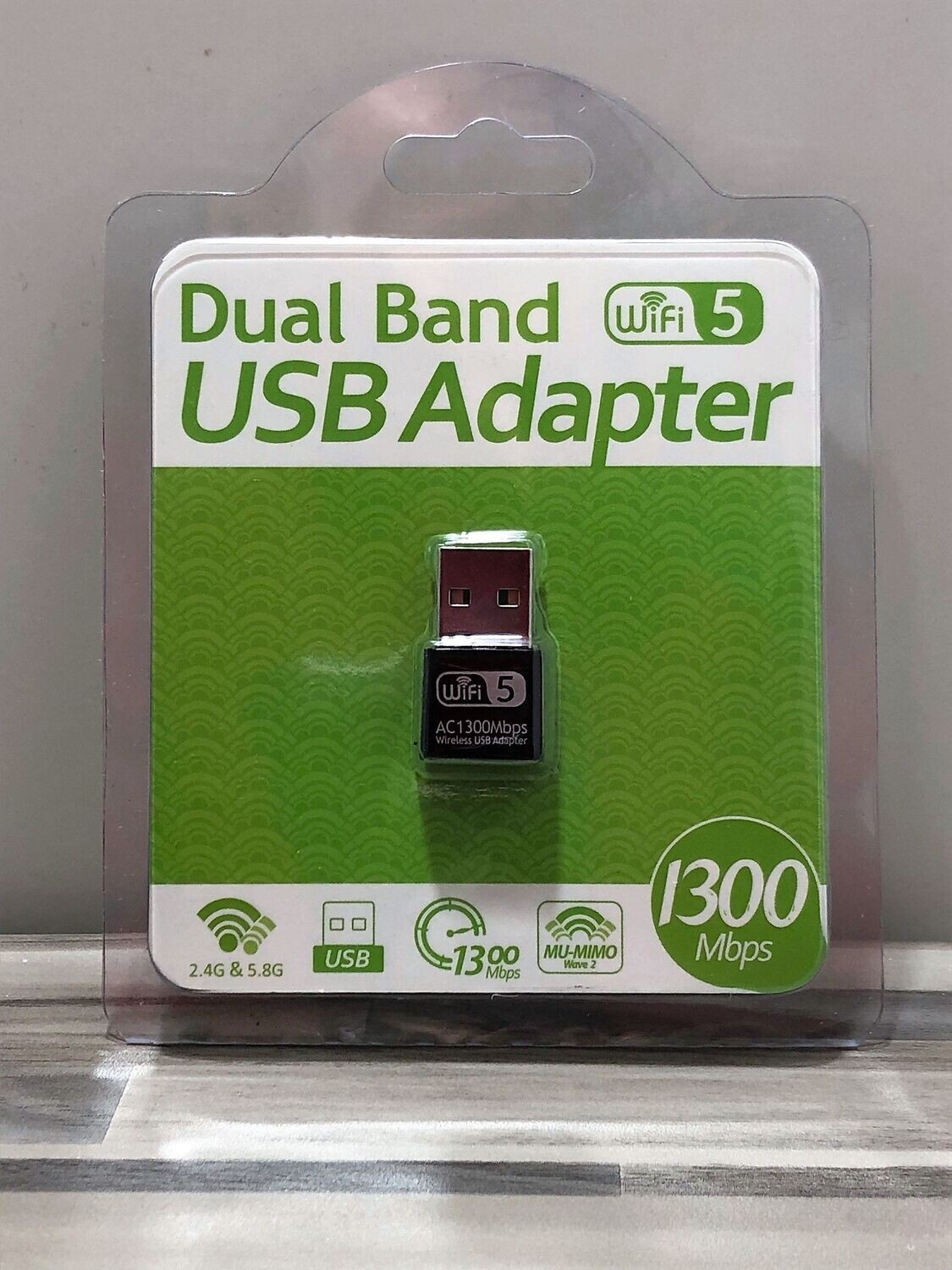 Clé Wifi 5 USB adaptateur Windows Mac Wireless 1300 Mbps 2.4Ghz 5Ghz Dual  Band