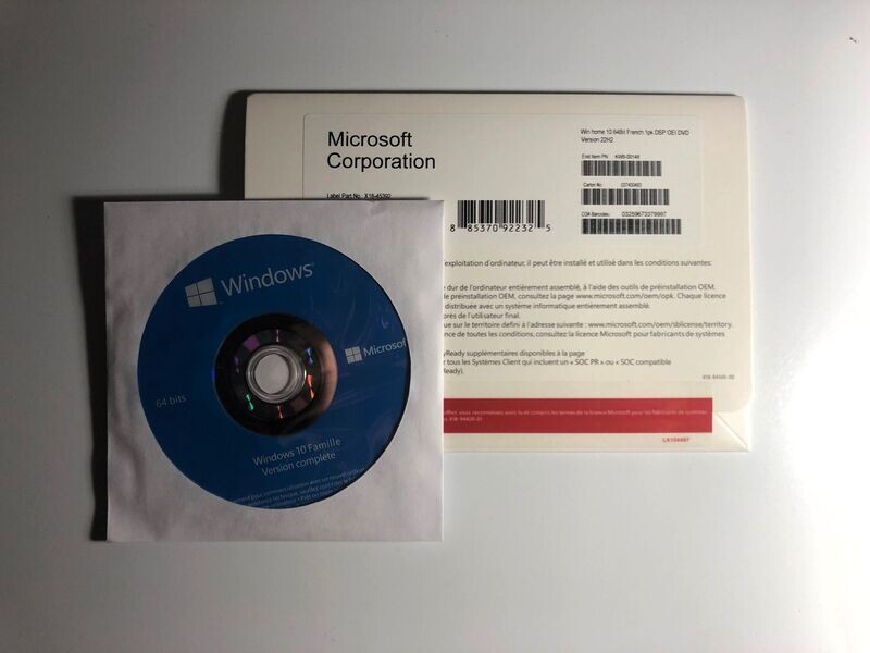 Licence clé sticker Microsoft Windows 10 Famille DVD 64 bit KW9-00145 DSP OEI