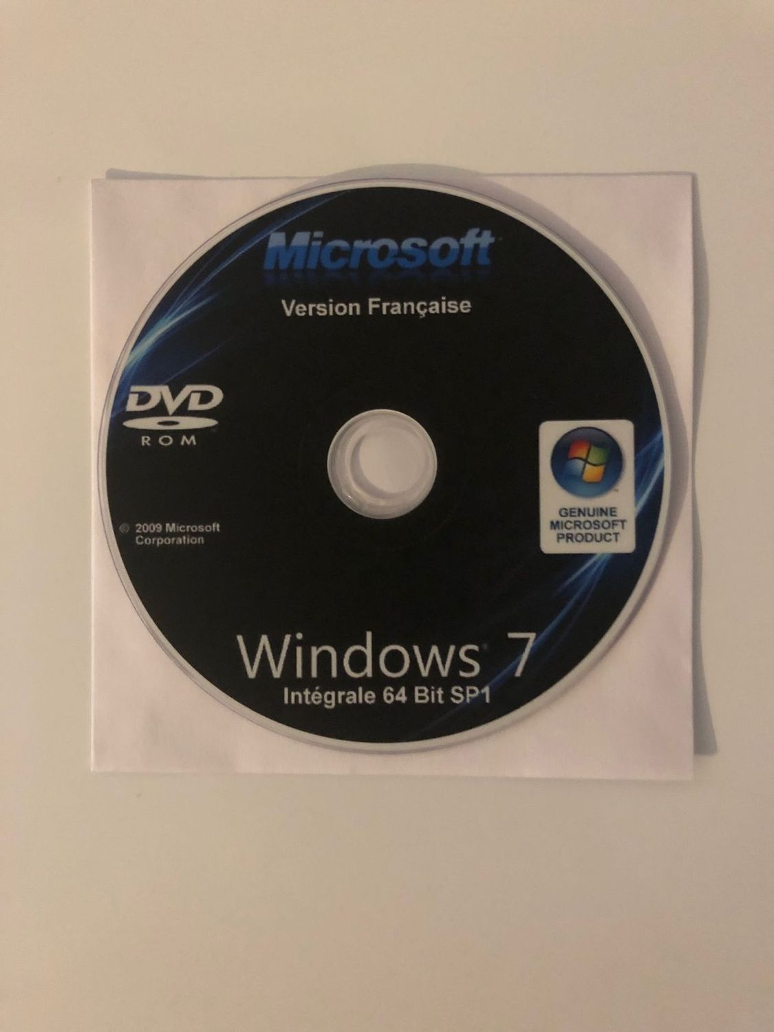 DVD Microsoft Windows 7 Intégrale Ultimate 64 bit SANS LICENCE