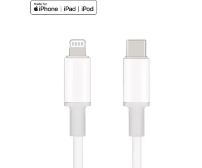 Câble iPhone USB-C vers Lightning certifié Apple MFI 1 m blanc