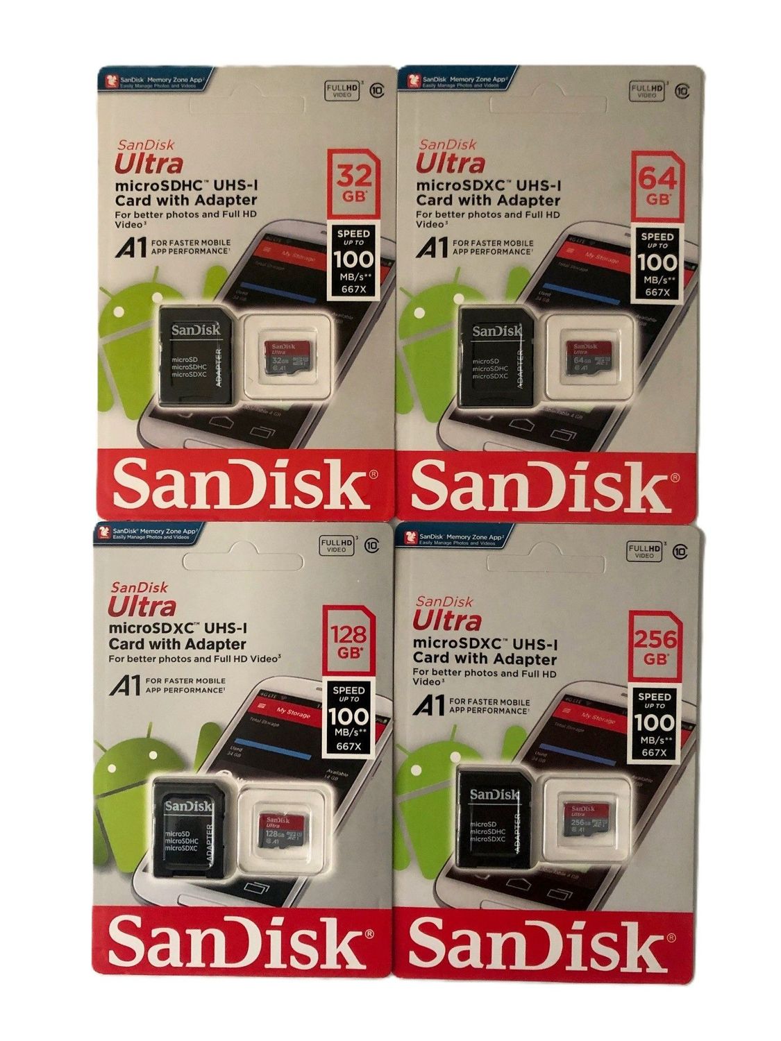Carte Mémoire Micro SD SDXC SANDISK® 32, 64, 128 et 256 Gb Carte Mémoire Micro SD SDXC SANDISK® 32, 64, 128 et 256 Gb