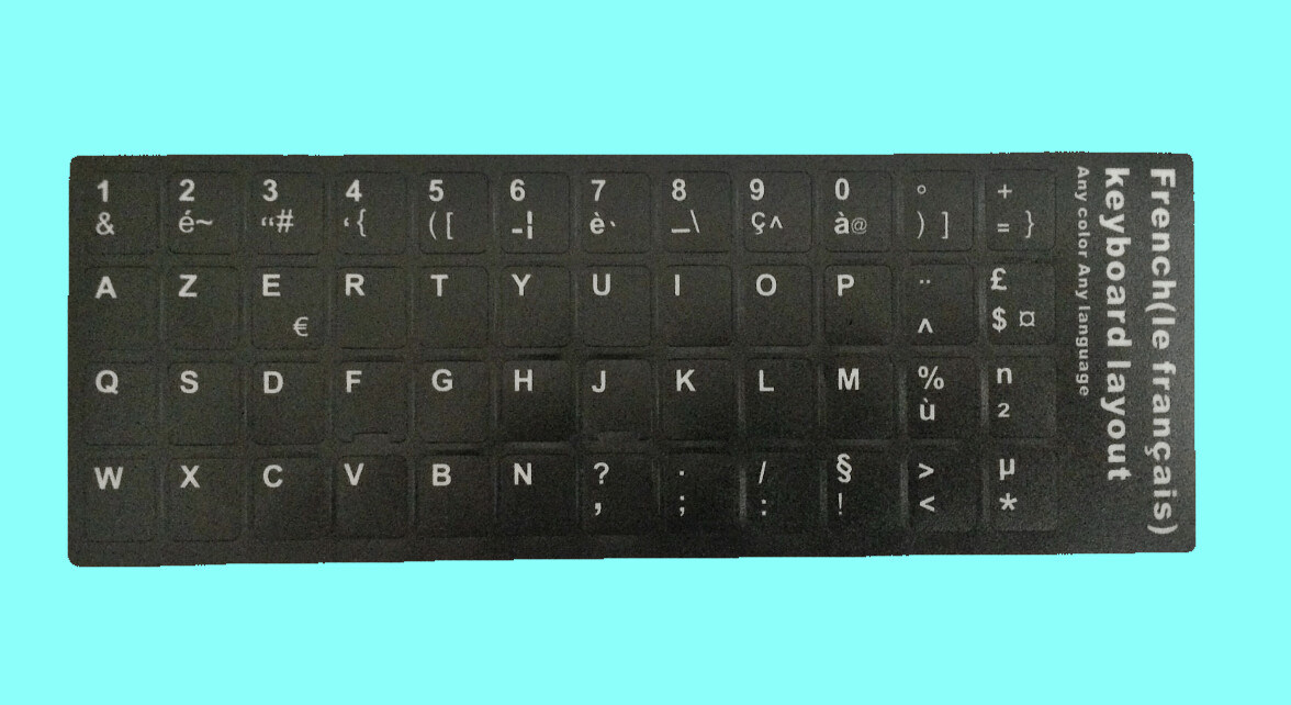 Autocollant Clavier AZERTY Français Noir Autocollant Clavier AZERTY Français Noir
