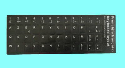 Autocollant Clavier AZERTY Français Noir Autocollant Clavier AZERTY Français Noir