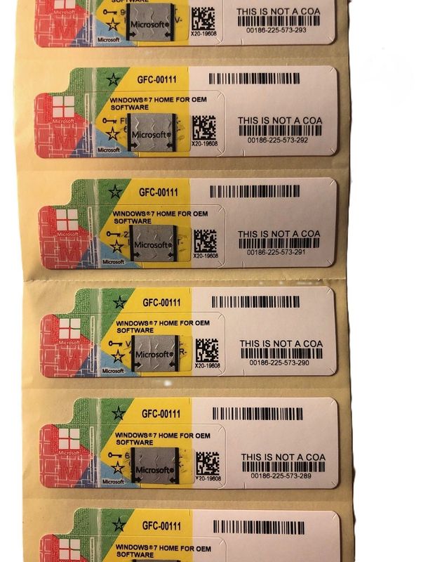 Licence sticker Microsoft® Windows 7 Home Premium autocollant (sans DVD)