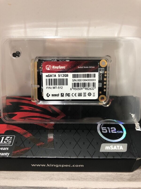 SSD 512 Go Msata Kingspec M-Sata 530 Mo/s scellé SSD 512 Go Msata Kingspec M-Sata 530 Mo/s scellé