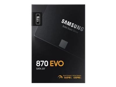 SSD Samsung 870 EVO 1To TB SATA 2.5" MZ-77E1T0B/EU 560Mo/s Garantie 5 ans