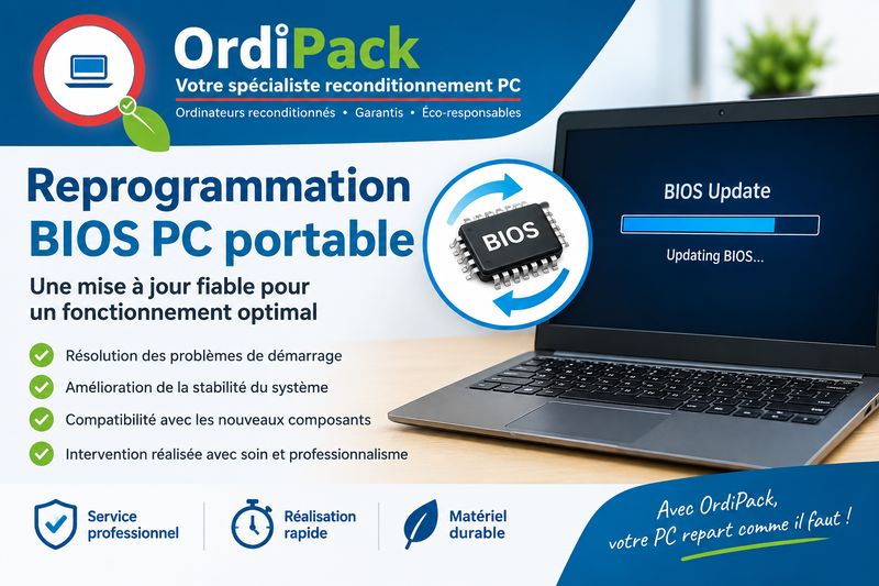 Service Reprogrammation BIOS - Réparation Écran Noir / Flash Raté PC Portable Service Reprogrammation BIOS - Réparation Écran Noir / Flash Raté PC Portable