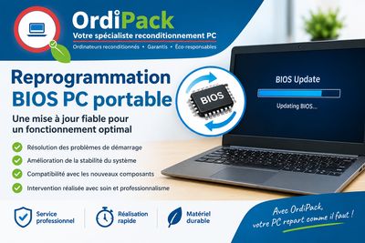 Service Reprogrammation BIOS - Réparation Écran Noir / Flash Raté PC Portable Service Reprogrammation BIOS - Réparation Écran Noir / Flash Raté PC Portable