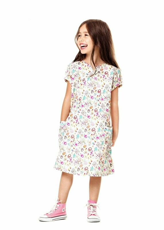 Busy Owls Liberty print dress