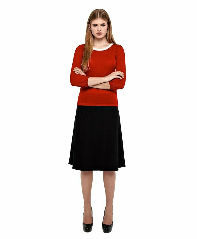 Fit And Flare Black Ponte Skirt