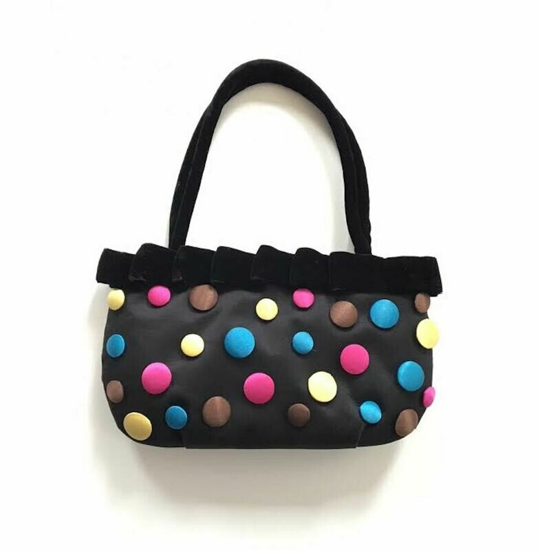 Multi Coloured Satin Black Bag