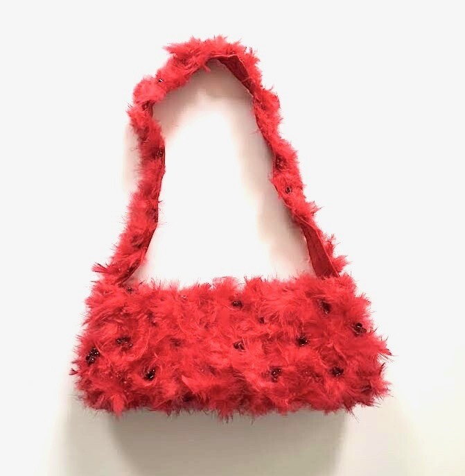 Red Feather Handbag
