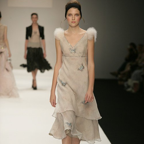 Butterfly Embroidered Evening Dress