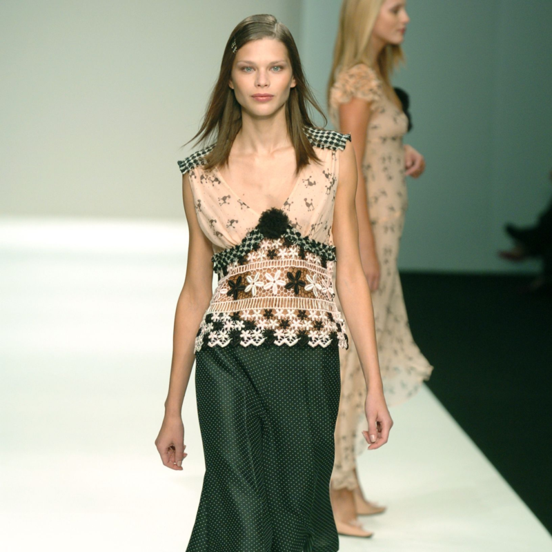 Guipure Lace and Poodle Print Top