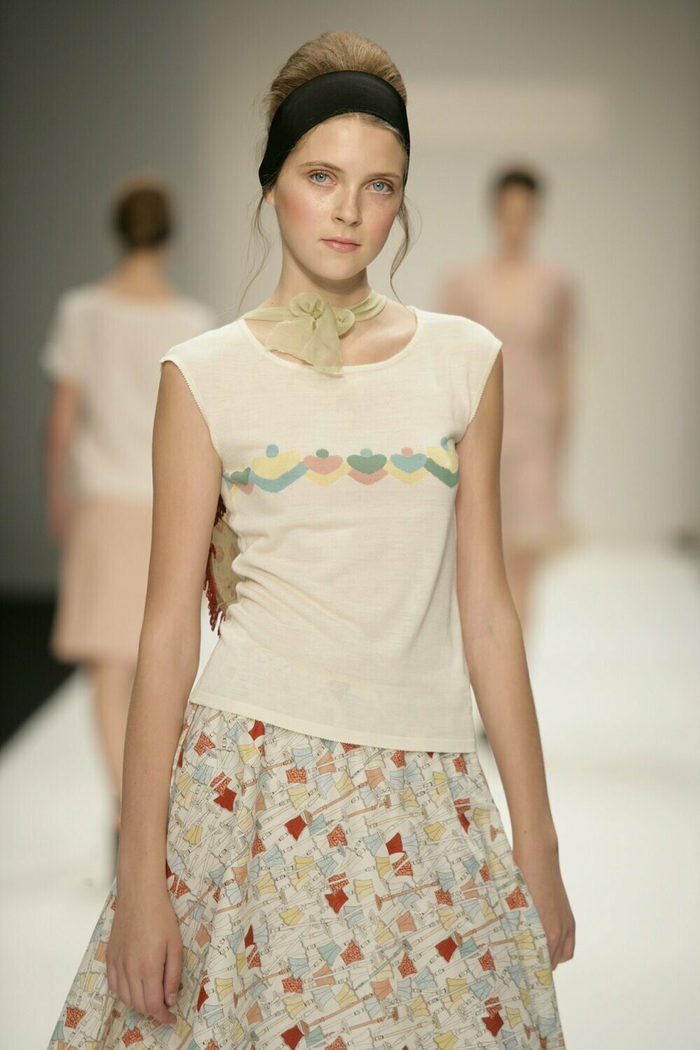Pastel Heart Silk Knitted Top