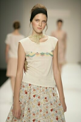 Pastel Heart Silk Knitted Top