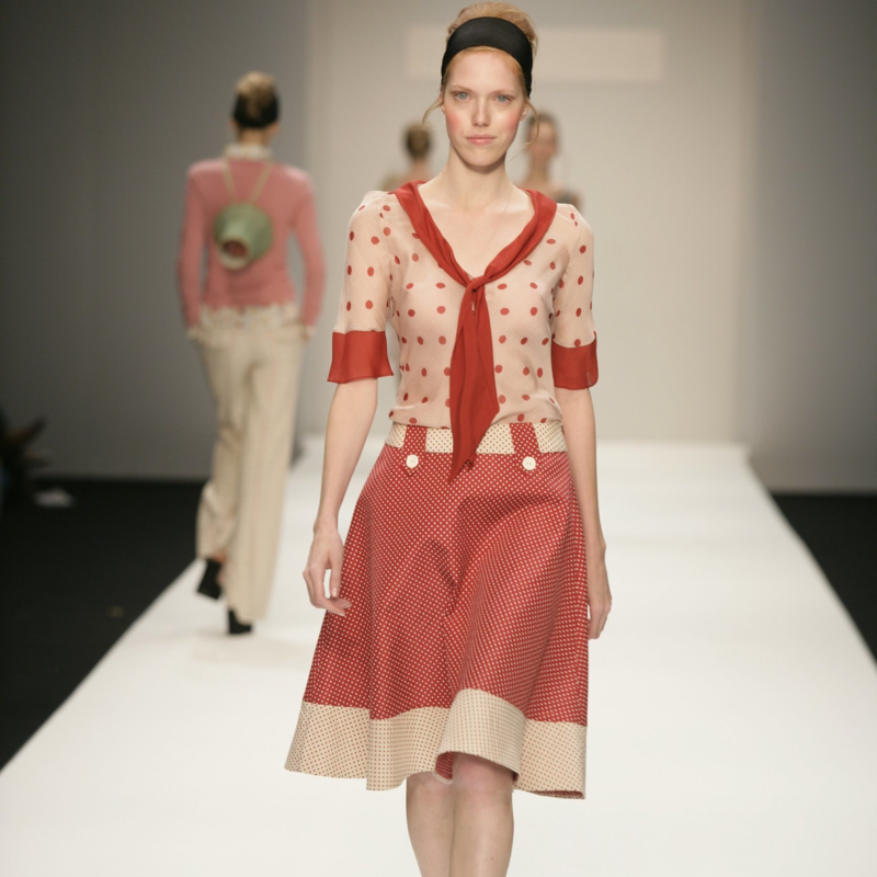 Polka Dot Silk jacquard  Skirt