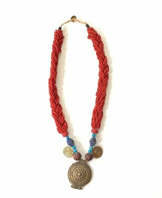 Beaded Large Coin Necklace