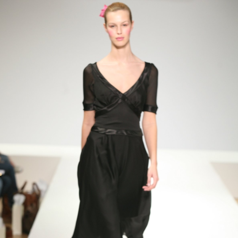 Black Satin and Chiffon Dress