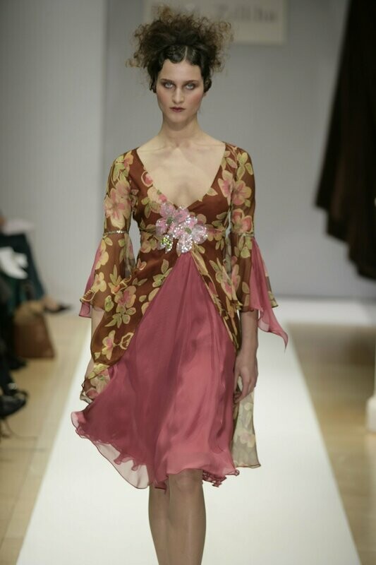 Flower print chiffon layered dress