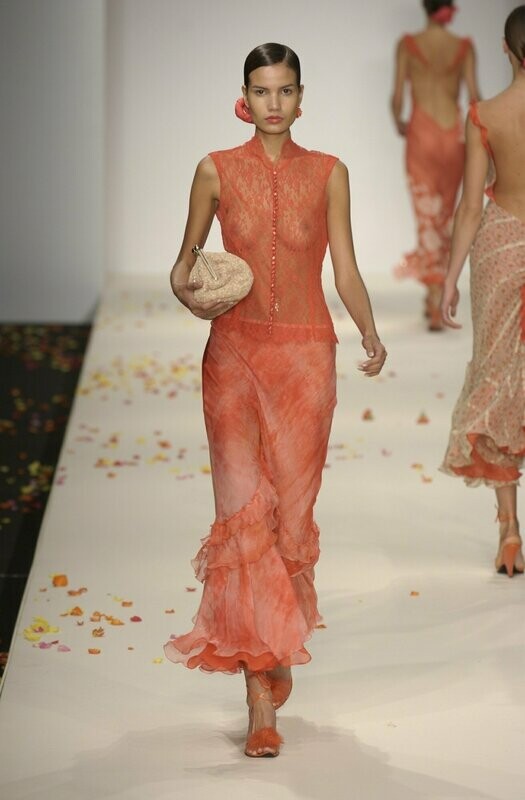 French Lace Scalloped Neck Red Top