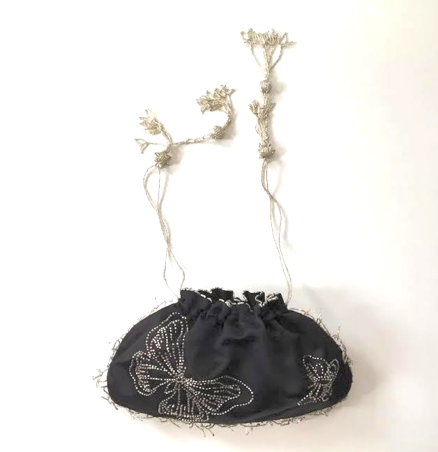 Satin Butterfly Beaded Bag
