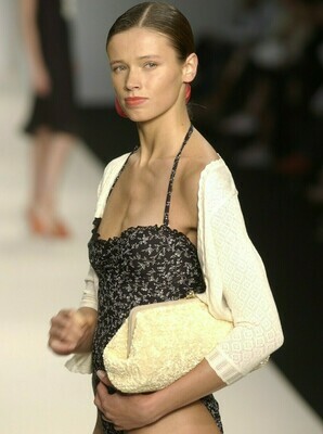 Beaded Oversized Clutch Bags in Cream Sample