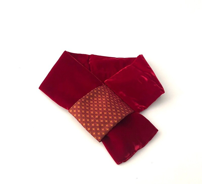 Silk Jacquard and Velvet Neck Tie