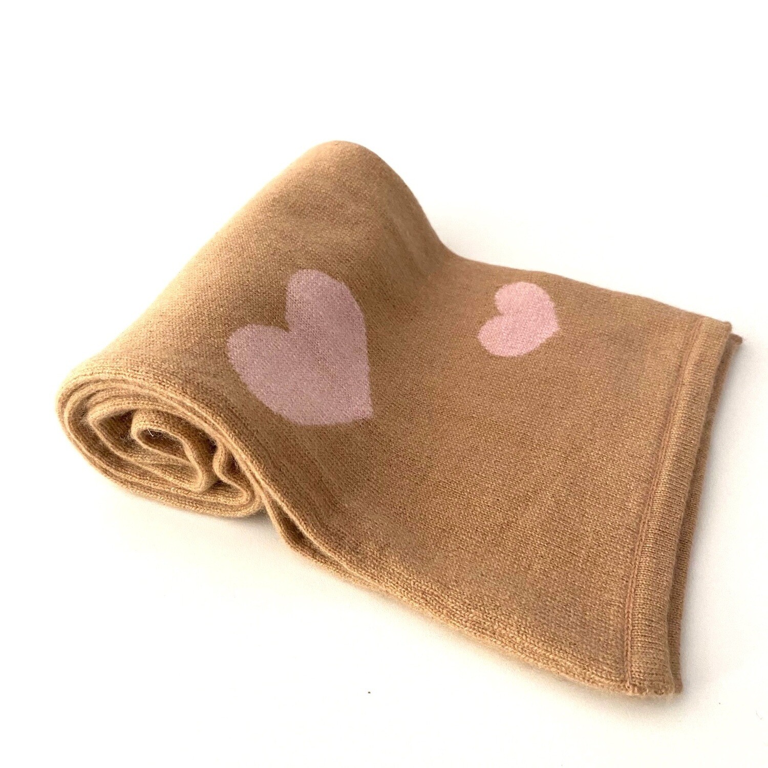 Cashmere Heart Motif Neck Scarf