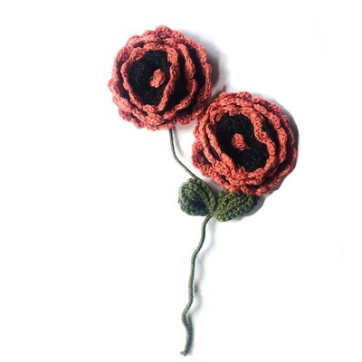 Hand Crochet Cashmere Flower Corsage