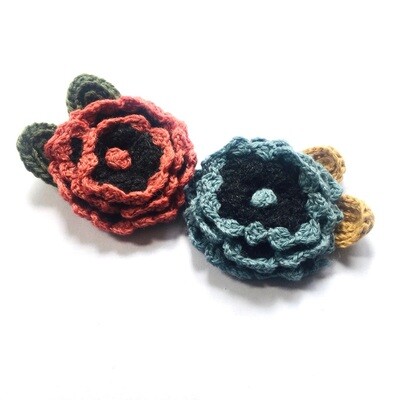 Hand Crochet Cashmere Flower Corsage