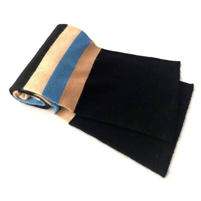 Cashmere Black Stripy Neck scarf
