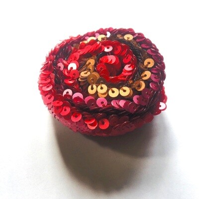 Sequin Ruby and Gold Brooch