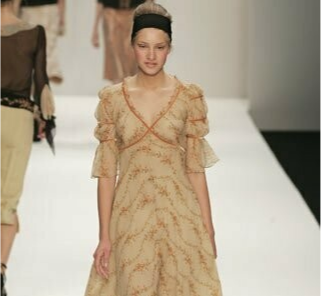 Garland Print Silk Chiffon Layered Dress